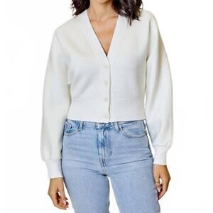 NEW DH NEW YORK caitlin knit cardigan in white